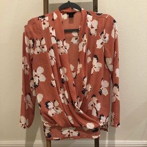 Ann Taylor - Dark Pink Floral Blouse